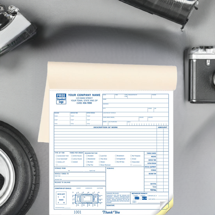 2527 Booked Road Service Towing Service Orders 8 1/2x8 1/2" 250 2Parts