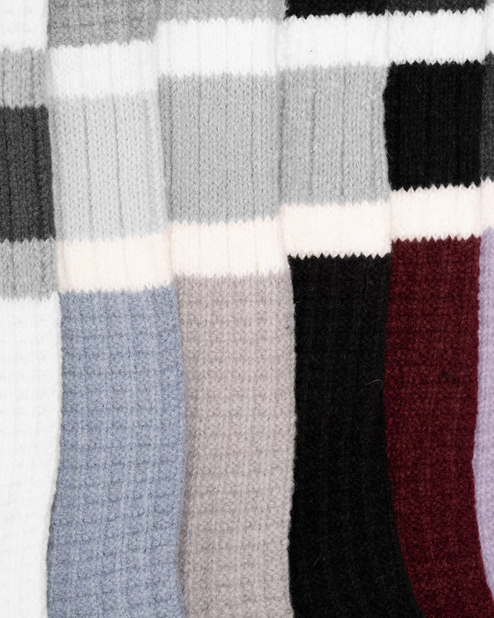 Collegiate Stripe $|& MUK LUKS 6 Pack Microfiber Boot Socks - Hanger Back