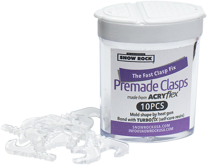 AcryFlex Pre Made Clasp PINK/ CLEAR pk/10