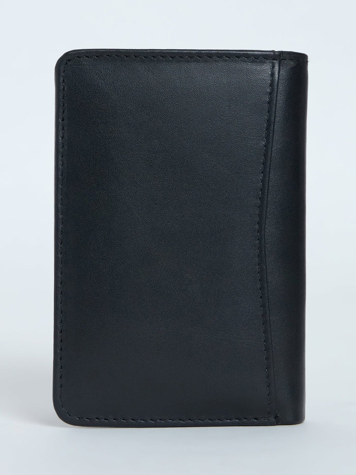 Arctic-8 - Vertical Leather Soft Wallet - Black