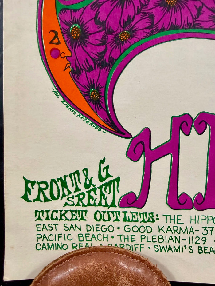 AUCTION - AOR 3.98 - Velvet Underground - 1968 Poster - Hippodrome San Diego - Excellent - SF Rock Posters & Collectibles