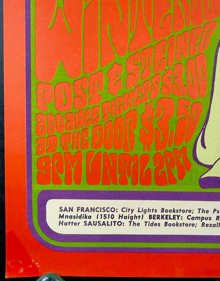 AUCTION - BG-29 - Jefferson Airplane - Wes Wilson - 1966 Poster - Fillmore/Winterland - Excellent - SF Rock Posters & Collectibles