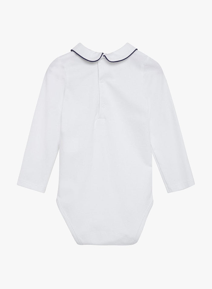 Thomas Brown Body Little Long Sleeved Milo Body in White/Navy