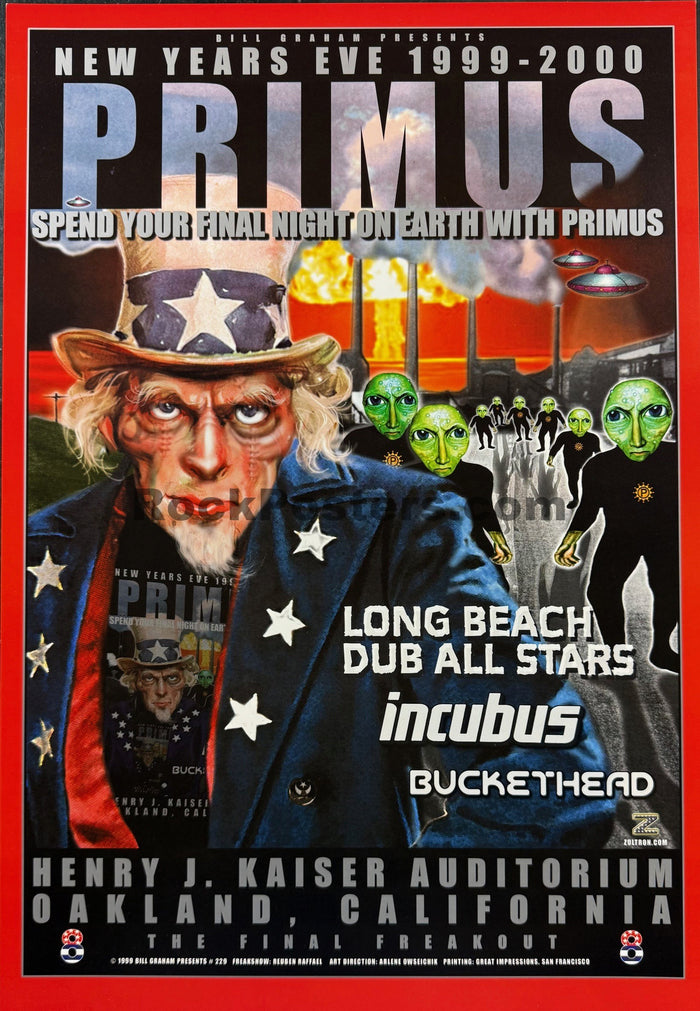 BGP-229 - Primus - 1999 Poster - Henry J. Kaiser Auditorium - Near Mint