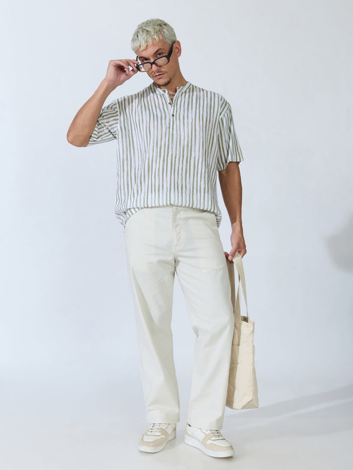 Bliss - Comfort Fit Cotton Pant - Light Beige