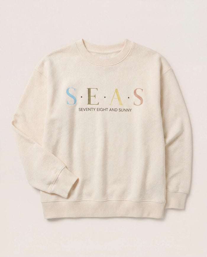 Cream $|& SEAS Blossom Sweatshirt - Hanger Detail