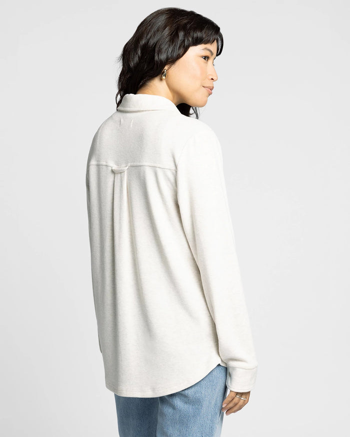 Heather Oatmeal $|& Thread & Supply Cassian Solid Shirt - Hanger Side