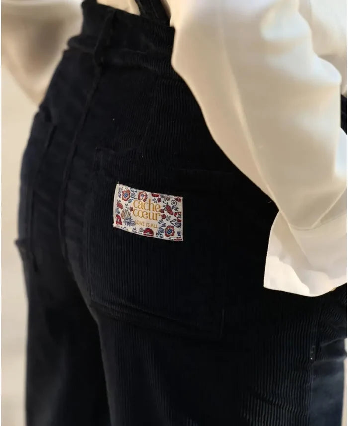 Clyde maternity velvet pants navy