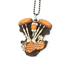 Steampunk engine motor pendant necklace, second colorway, made in USA