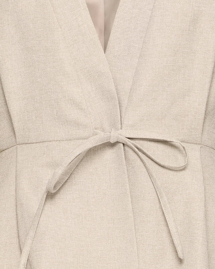 Tree House Melange $|& ICHI Estipo Tie Front Blazer - Hanger Back