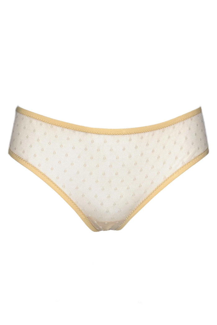 Frilly Cream dots slip panties - yesUndress
