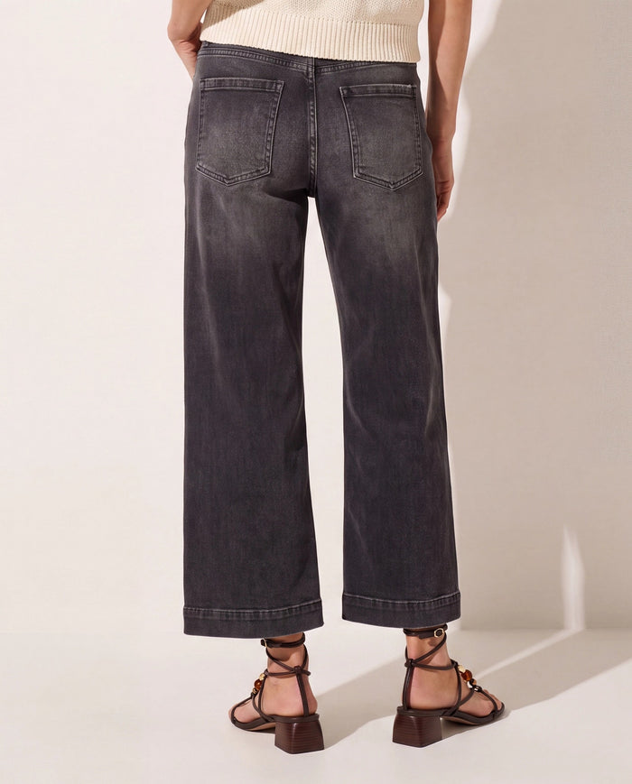 Dark Shore $|& SEAS Gigi High Rise Boyfriend Ankle Jean - SOF Back