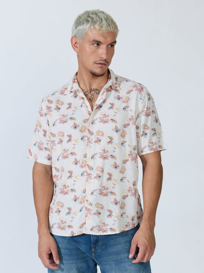 Koralo - Digital Printed Half Sleeve Shirt - Red