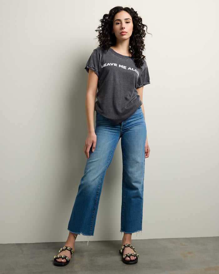 Black $|& Recycled Karma Leave Me Alone Burnout Tee - UGC On Fig