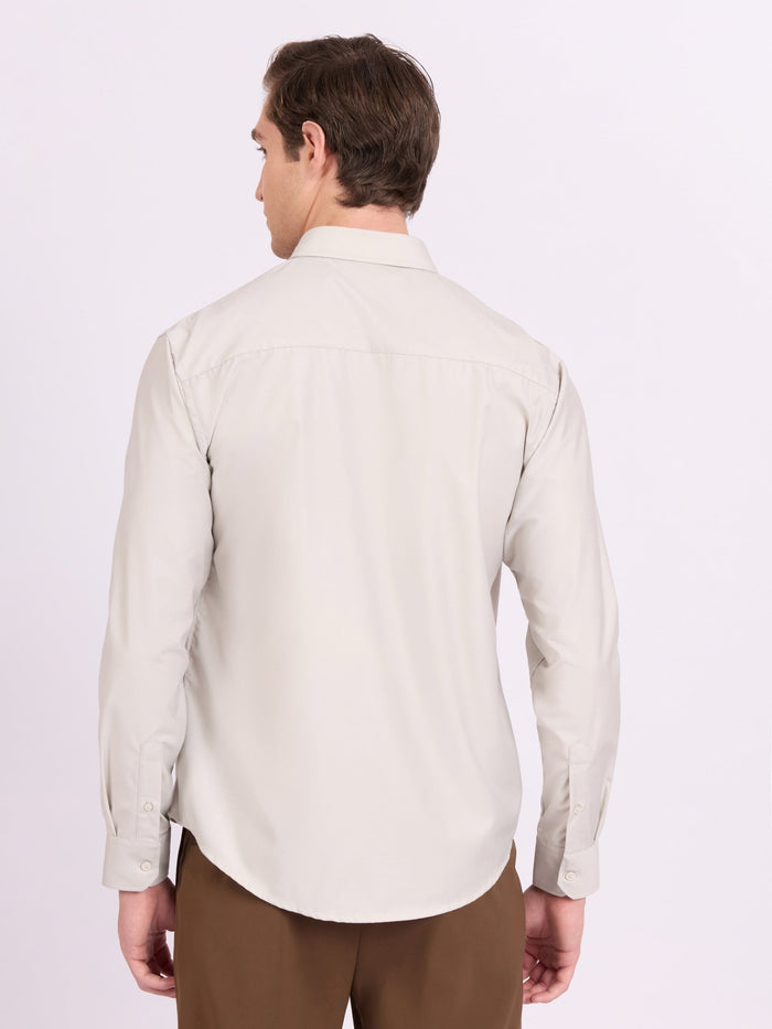 Lololo - Relaxed Fit Plain Shirt - Light Grey