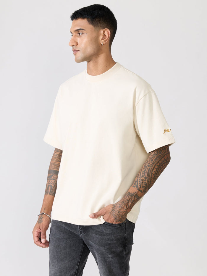 Men's printed t-shirt in cream