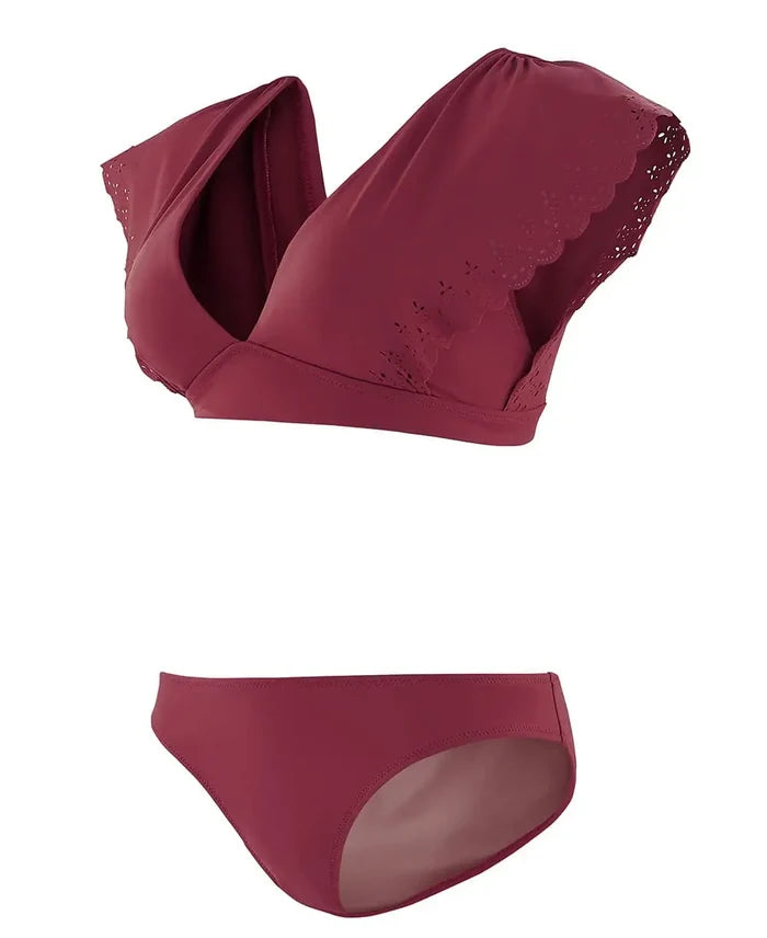 Maternity bikini Bloom black burgundy