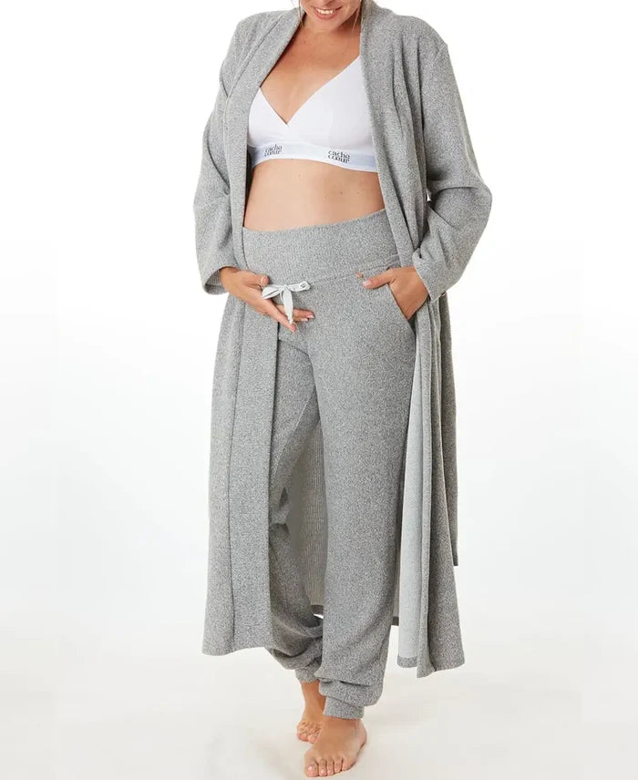 Maternity long cardigan Sweet Home grey - Nightdress