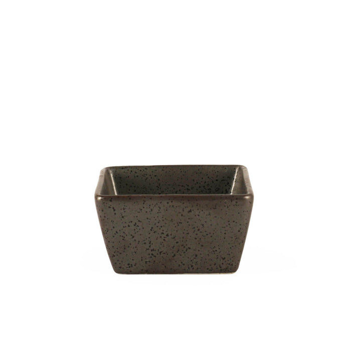 Metallic Grey Black Speckled Square Sauce Dish 3" x 3"