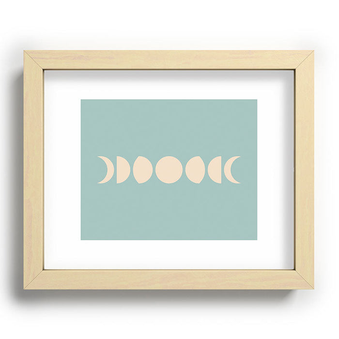 Minimal Moon Phases Sage Recessed Framing Rectangle