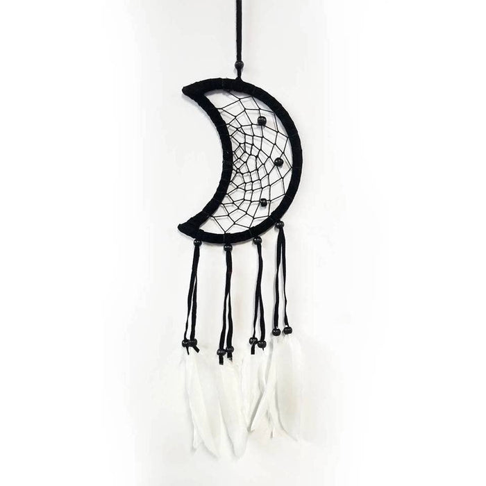 Moon Dream Catcher with Feathers