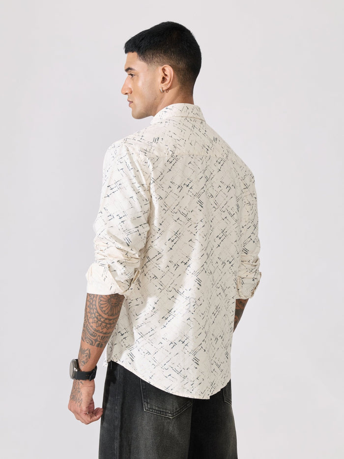 Nefilo - Oxford Printed Shirt - Cream