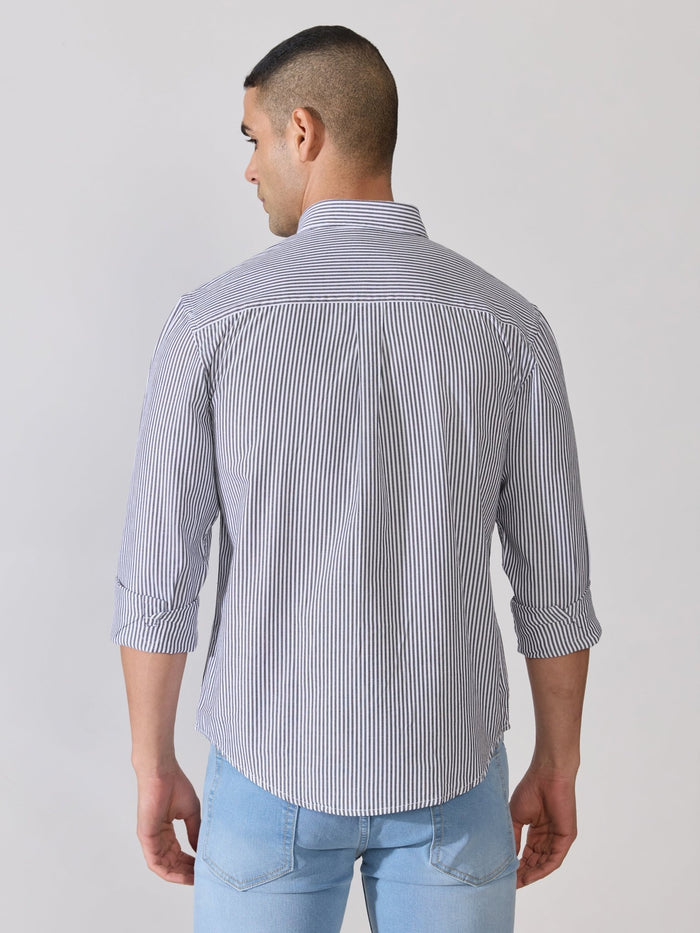 Neocut - Relaxed Striped Oxford Shirt - Black