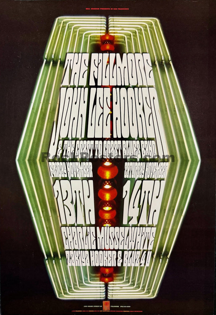 NF-349 - John Lee Hooker - Rex Ray - 1998 Poster - The Fillmore - Near Mint Minus - SF Rock Posters & Collectibles