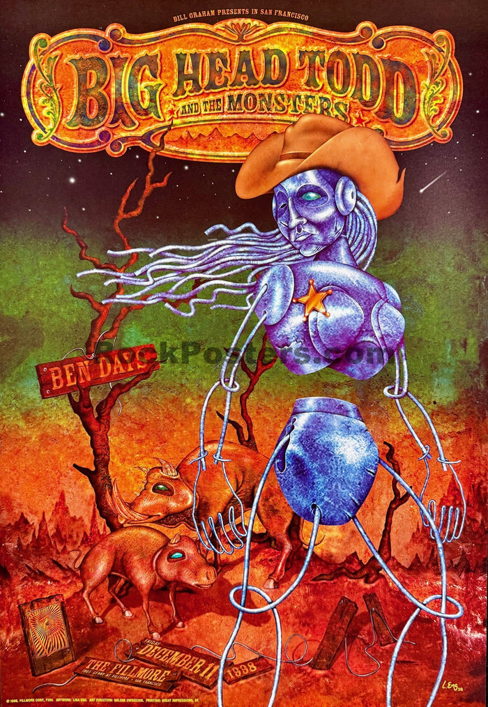 NF-355 - Big Head Todd & The Monsters - 1998 Poster - The Fillmore - Near Mint Minus - SF Rock Posters & Collectibles