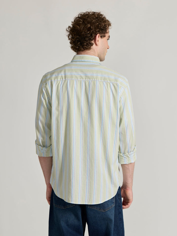 Men's Striped Shirt in light green