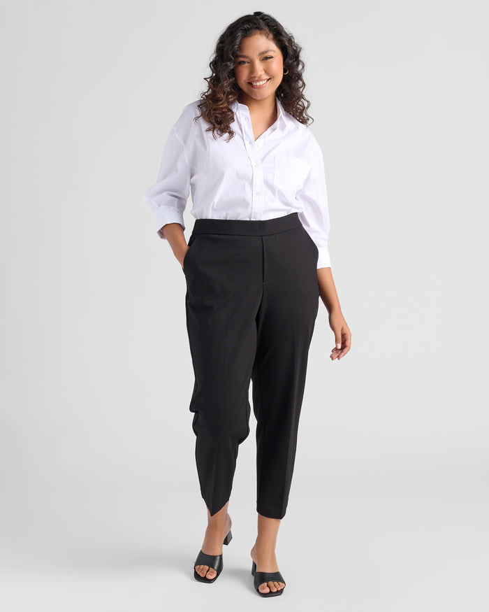 Black $|& Liverpool Kayla Pull-On Trouser - SOF Full Front