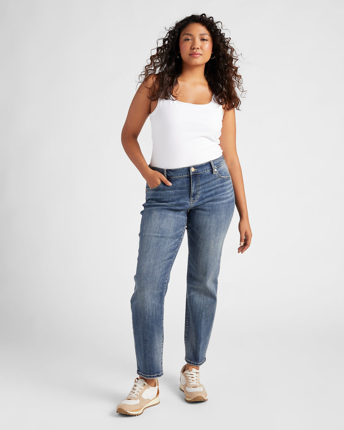Oasis $|& Liverpool Kennedy Straight Leg Jeans - SOF Full Front