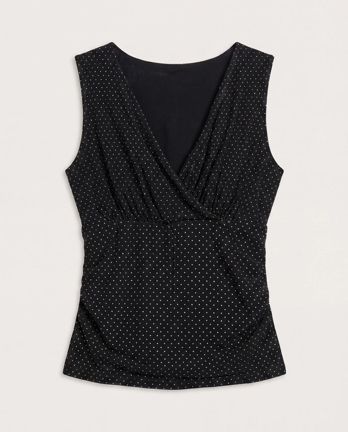Small White Dot $|& Loveappella Ruching Empire Top - Hanger Detail