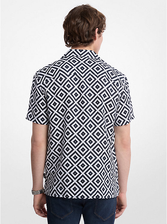 Printed Linen Camp Shirt
