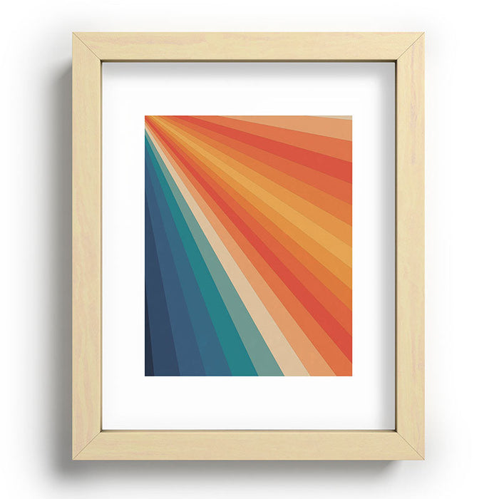 Retro 70s Sunrays Recessed Framing Rectangle