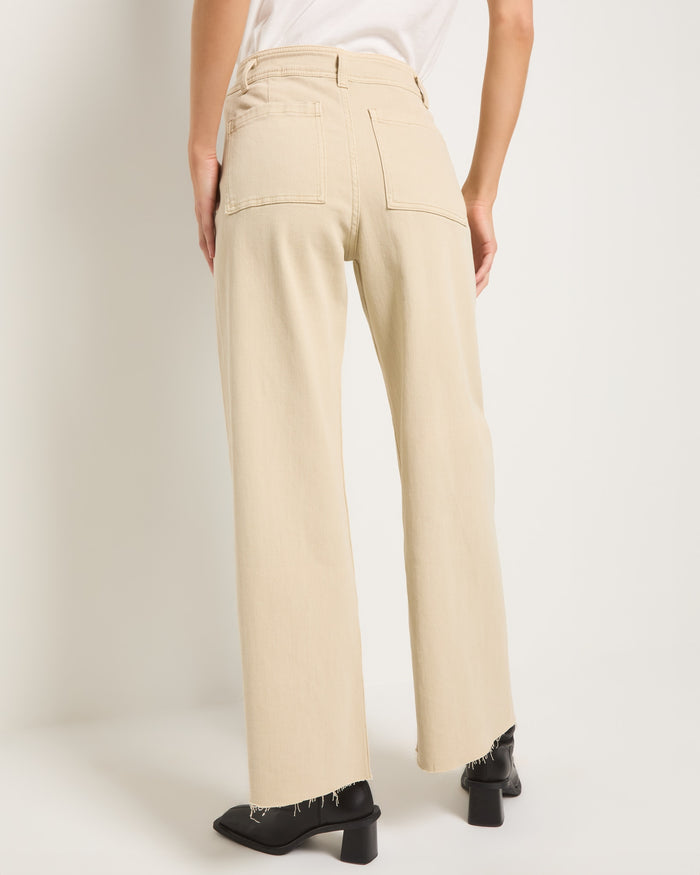 Birch $|& SEAS Salty Wide Leg Twill Cropped Pant - SOF Back
