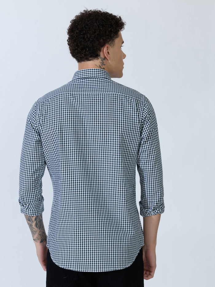 Sara - 100% Cotton Gingham Shirt - Dark Green
