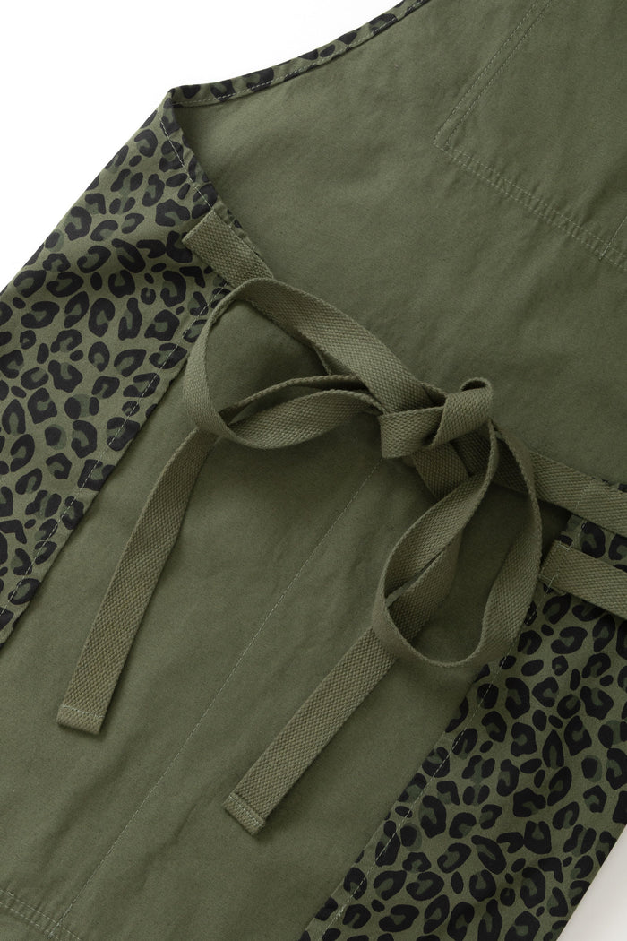 Service Works - Patterned Apron - Green Leopard