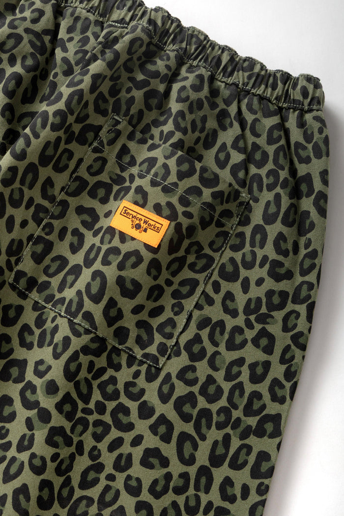 Service Works - Patterned Easy Chef Pants - Green Leopard