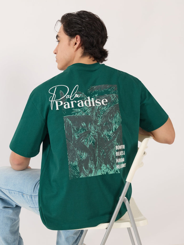 Men's Graphic green Loose Fit T-Shirt