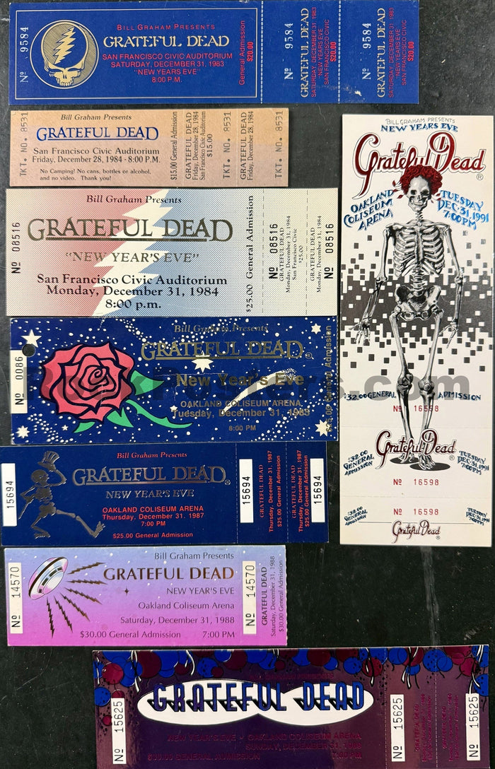 AUCTION - Grateful Dead - New Year's Eve - Tickets (9) - Excellent-5261225-3926711