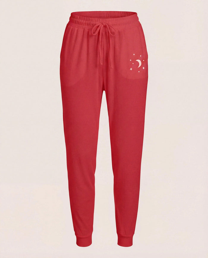 Soft Rose $|& SEAS Shoreline Hacci "Dream Often" Graphic Jogger - Hanger Detail