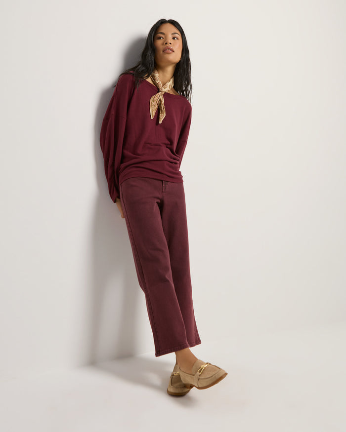 Black Cherry $|& SEAS Sonder Cinch Sleeve Pullover - UGC On Fig