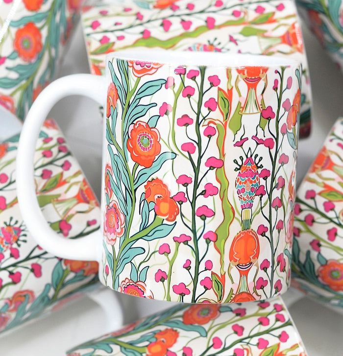 Spring Floral Full Wrap Set Mugs