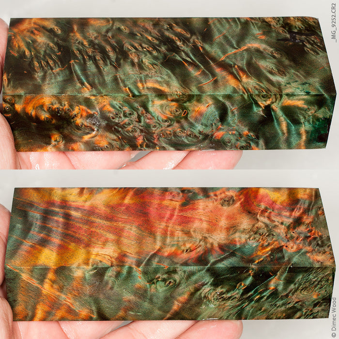 Stabilized wood birch burl block