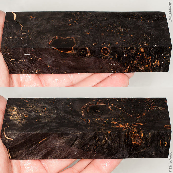 Stabilized wood birch burl block