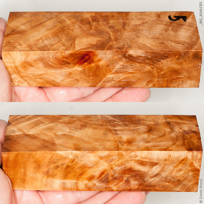 Stabilized wood white ash burl block