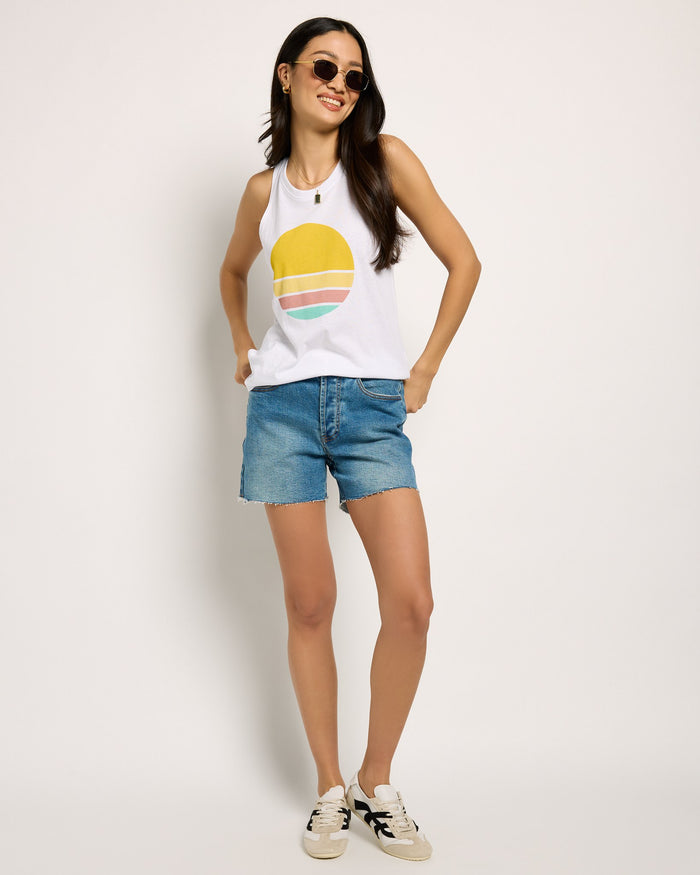 White $|& SEAS Sunny Logo Graphic Tank - UGC On Fig