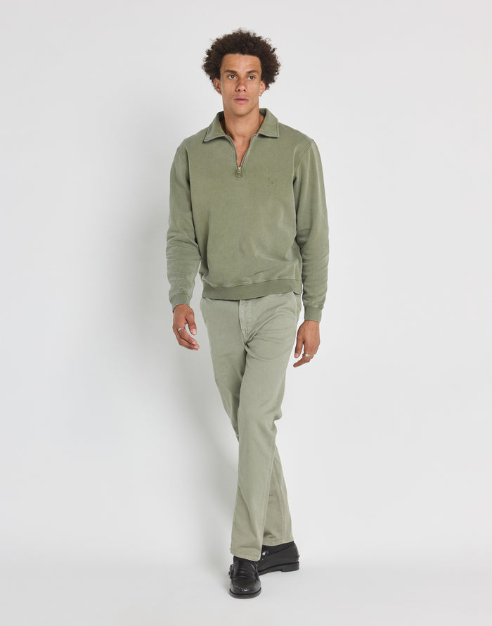 crew neck zip leaf PULLIN