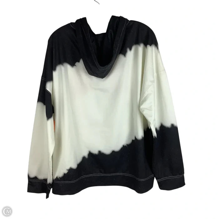Sweatshirt Hoodie By Clothes Mentor In Grey & White, Size: 3x (XXXL)